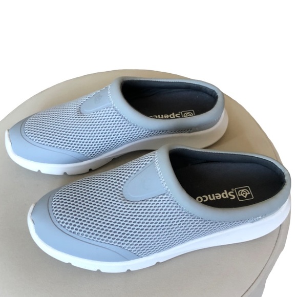 Spenco Slip-On Sneaker Slides, Grey Bliss, Size 6 - Picture 11 of 12
